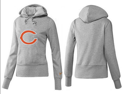 Women's Chicago Bears Logo Pullover Hoodie Grey