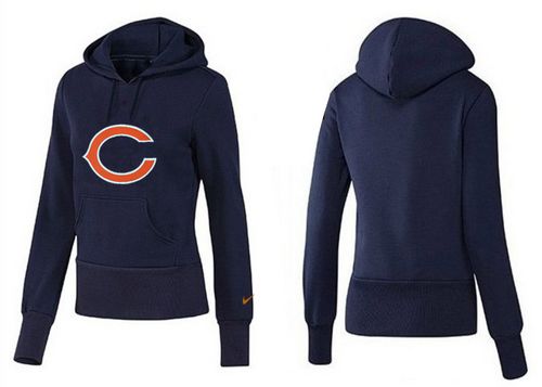 Women's Chicago Bears Logo Pullover Hoodie Navy Blue