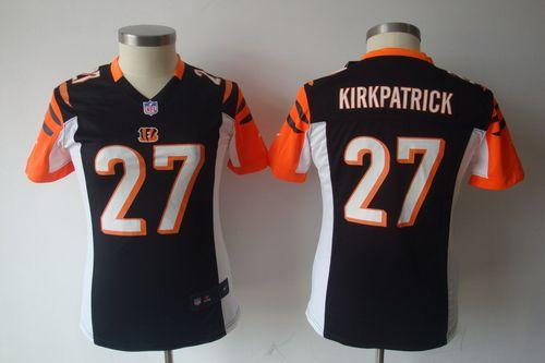  Bengals #27 Dre Kirkpatrick Black Team Color Women's NFL Game Jersey