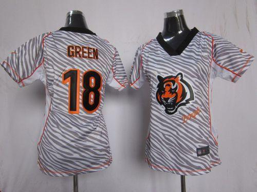  Bengals #18 A.J. Green Zebra Women's Stitched NFL Elite Jersey
