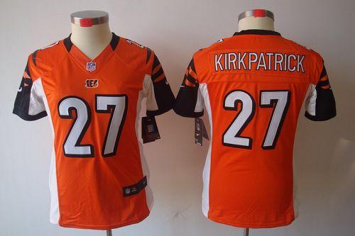  Bengals #27 Dre Kirkpatrick Orange Alternate Women's Stitched NFL Limited Jersey