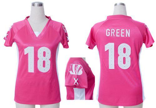  Bengals #18 A.J. Green Pink Draft Him Name & Number Top Women's Stitched NFL Elite Jersey