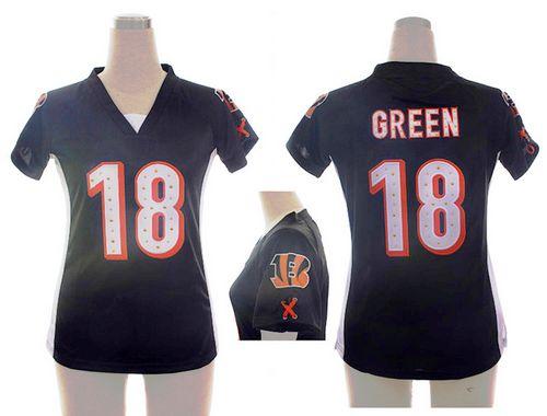  Bengals #18 A.J. Green Black Team Color Draft Him Name & Number Top Women's Stitched NFL Elite Jersey