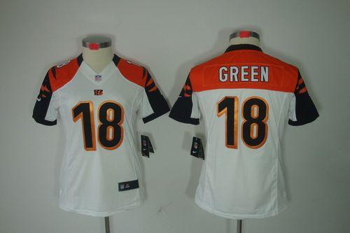  Bengals #18 A.J. Green White Women's Stitched NFL Limited Jersey