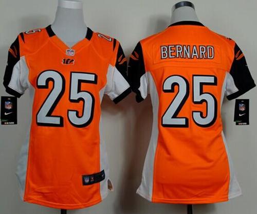  Bengals #25 Giovani Bernard Orange Alternate Women's Stitched NFL Elite Jersey