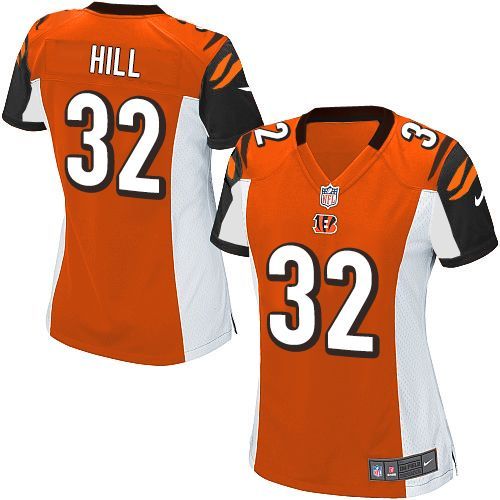  Bengals #32 Jeremy Hill Orange Alternate Women's Stitched NFL Elite Jersey