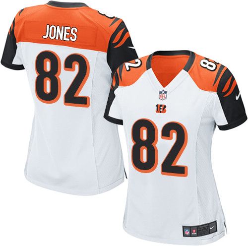  Bengals #82 Marvin Jones White Women's Stitched NFL Elite Jersey