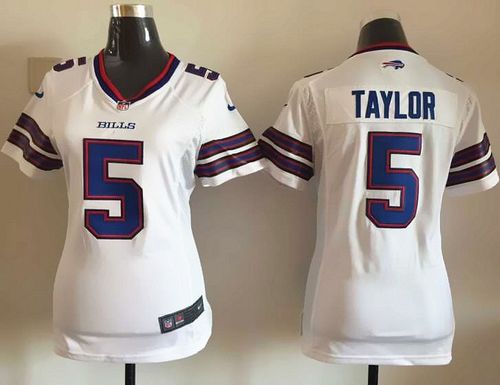  Bills #5 Tyrod Taylor White Women's Stitched NFL Elite Jersey