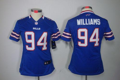  Bills #94 Mario Williams Royal Blue Team Color Women's Stitched NFL Limited Jersey