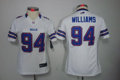  Bills #94 Mario Williams White Women's Stitched NFL Limited Jersey