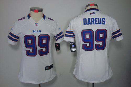 Bills #99 Marcell Dareus White Women's Stitched NFL Limited Jersey