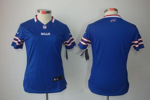  Bills Blank Royal Blue Team Color Women's Stitched NFL Limited Jersey