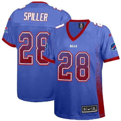  Bills #28 C.J. Spiller Royal Blue Team Color Women's Stitched NFL Elite Drift Fashion Jersey