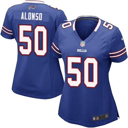  Bills #50 Kiko Alonso Royal Blue Team Color Women's Stitched NFL Elite Jersey