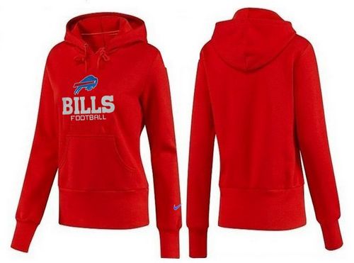 Women's Buffalo Bills Authentic Logo Pullover Hoodie Red