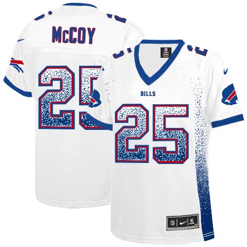  Bills #25 LeSean McCoy White Women's Stitched NFL Elite Drift Fashion Jersey