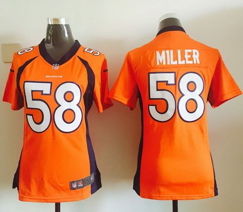  Broncos #58 Von Miller Orange Team Color Women's Stitched NFL Elite Jersey