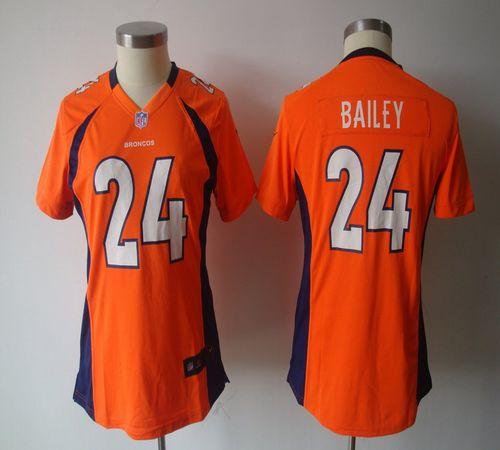  Broncos #24 Champ Bailey Orange Team Color Women's NFL Game Jersey