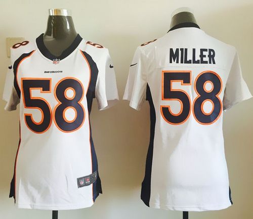  Broncos #58 Von Miller White Women's Stitched NFL Elite Jersey