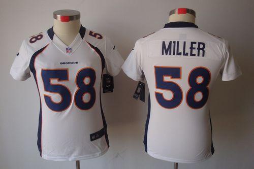  Broncos #58 Von Miller White Women's Stitched NFL Limited Jersey