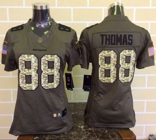  Broncos #88 Demaryius Thomas Green Women's Stitched NFL Limited Salute to Service Jersey