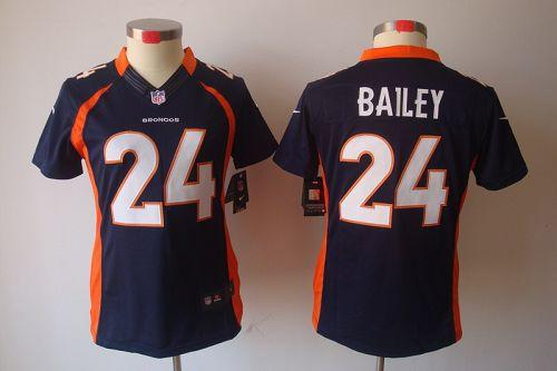  Broncos #24 Champ Bailey Blue Alternate Women's Stitched NFL Limited Jersey