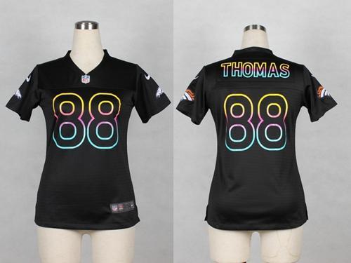  Broncos #88 Demaryius Thomas Black Women's NFL Fashion Game Jersey