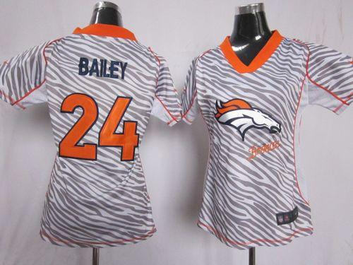  Broncos #24 Champ Bailey Zebra Women's Stitched NFL Elite Jersey
