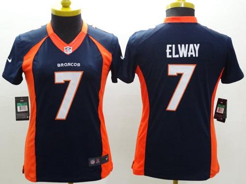  Broncos #7 John Elway Blue Alternate Women's Stitched NFL New Limited Jersey