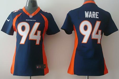  Broncos #94 DeMarcus Ware Blue Alternate Women's Stitched NFL New Elite Jersey