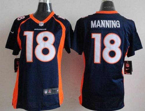  Broncos #18 Peyton Manning Blue Alternate Women's Stitched NFL New Elite Jersey