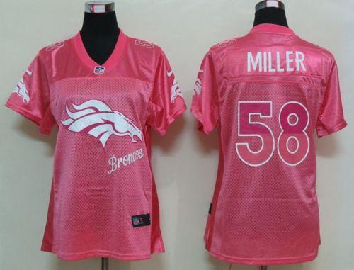  Broncos #58 Von Miller Pink Women's Fem Fan NFL Game Jersey