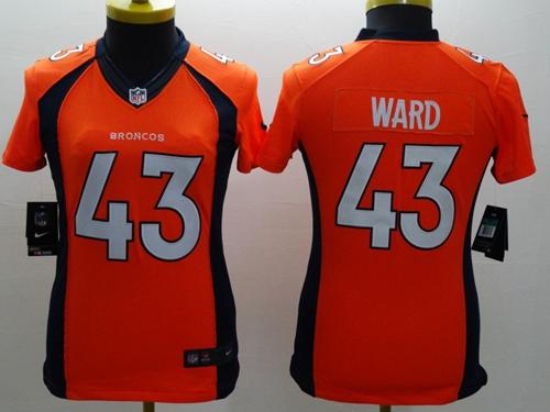  Broncos #43 T.J. Ward Orange Team Color Women's Stitched NFL New Limited Jersey