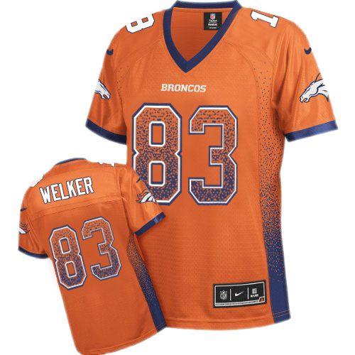  Broncos #83 Wes Welker Orange Team Color Women's Stitched NFL Elite Drift Fashion Jersey
