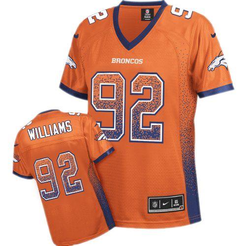  Broncos #92 Sylvester Williams Orange Team Color Women's Stitched NFL Elite Drift Fashion Jersey