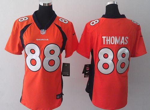  Broncos #88 Demaryius Thomas Orange Team Color Women's Stitched NFL New Elite Jersey