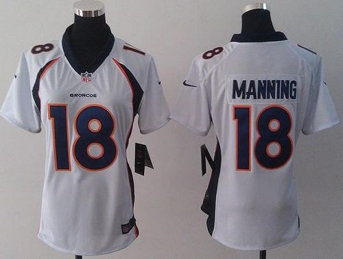  Broncos #18 Peyton Manning White Women's Stitched NFL New Elite Jersey