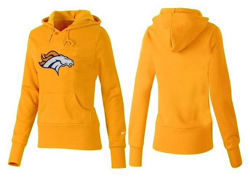 Women's Denver Broncos Logo Pullover Hoodie Yellow