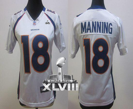 مكنسه ومجرفه Real Nike Broncos #18 Peyton Manning White Super Bowl XLVIII ... مكنسه ومجرفه