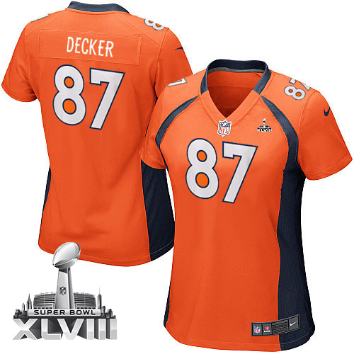  Broncos #87 Eric Decker Orange Team Color Super Bowl XLVIII Women's Stitched NFL Elite Jersey