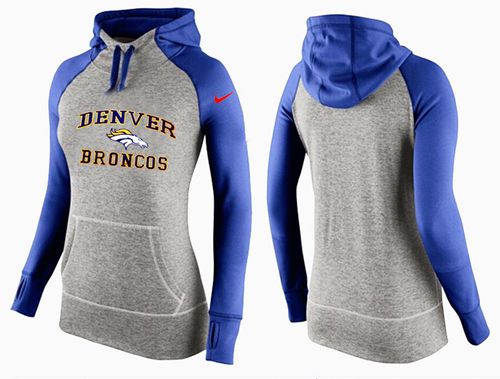 Women's  Denver Broncos Performance Hoodie Grey & Blue