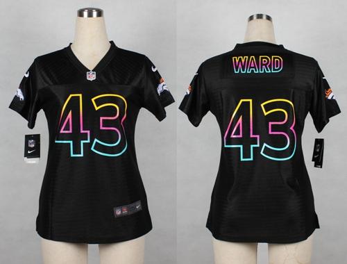  Broncos #43 T.J. Ward Black Women's NFL Fashion Game Jersey