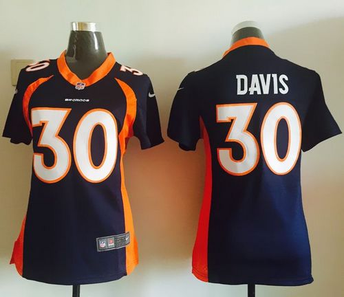  Broncos #30 Terrell Davis Blue Alternate Women's Stitched NFL New Elite Jersey