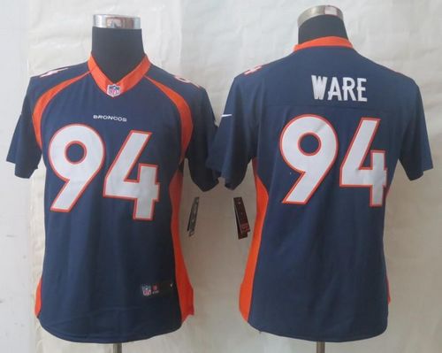  Broncos #94 DeMarcus Ware Blue Alternate Women's Stitched NFL New Limited Jersey