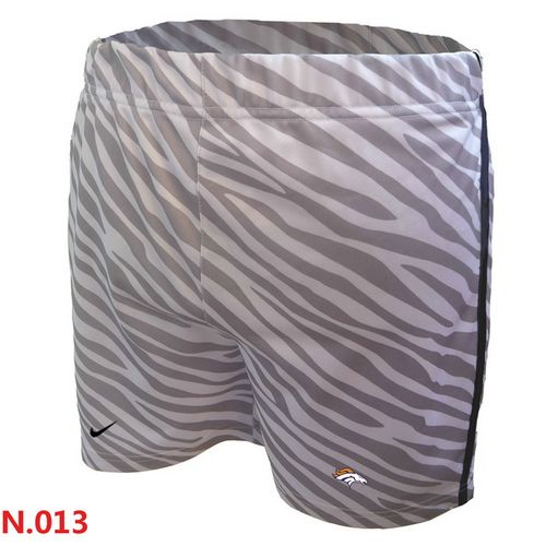 Women's  NFL Denver Broncos Embroidered Team Logo Zebra Stripes Shorts