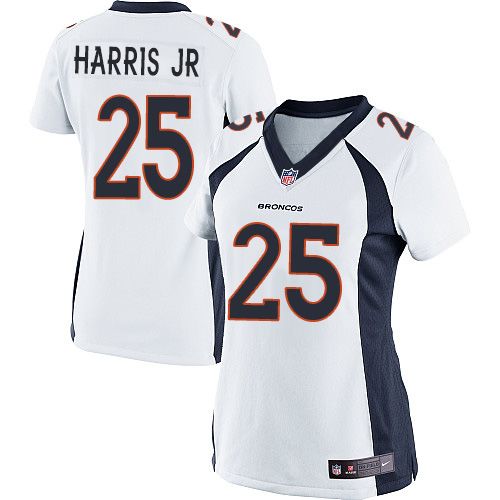  Broncos #25 Chris Harris Jr White Women's Stitched NFL New Elite Jersey