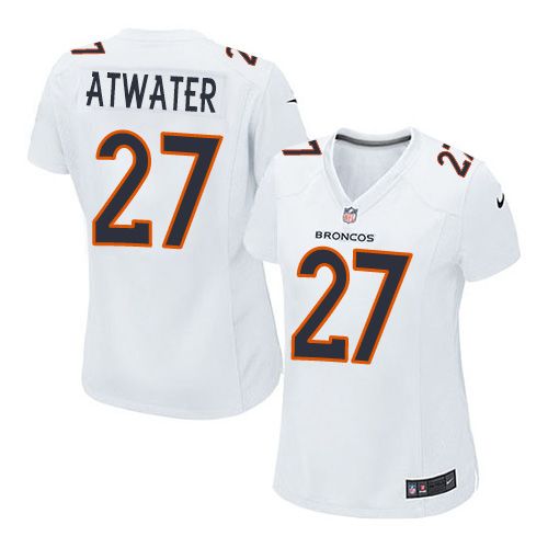  Broncos #27 Steve Atwater White Women's Stitched NFL Game Event Jersey