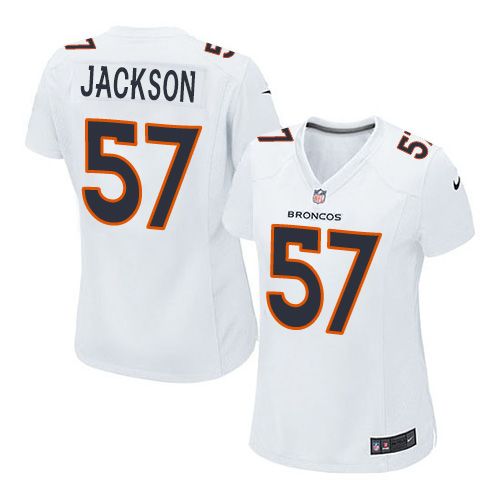  Broncos #57 Tom Jackson White Women's Stitched NFL Game Event Jersey