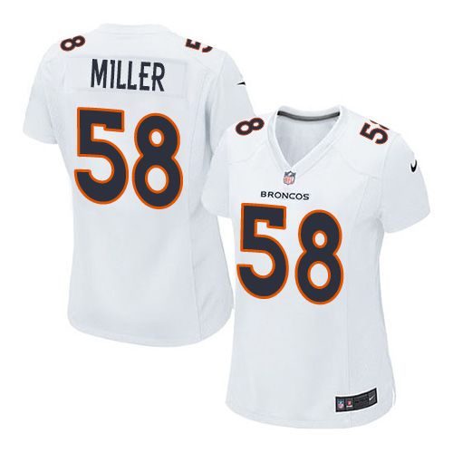  Broncos #58 Von Miller White Women's Stitched NFL Game Event Jersey