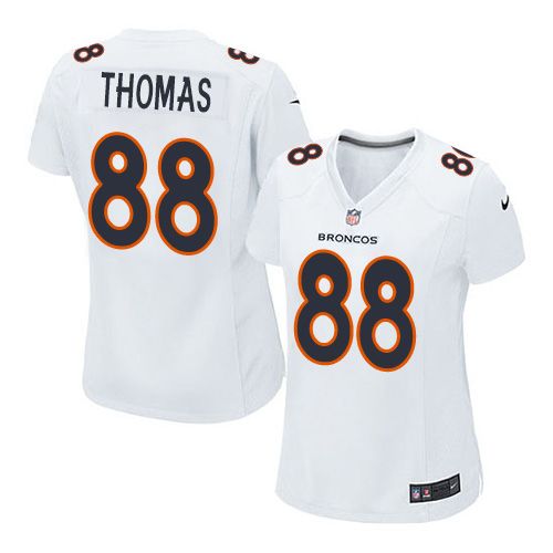 Broncos #88 Demaryius Thomas White Women's Stitched NFL Game Event Jersey